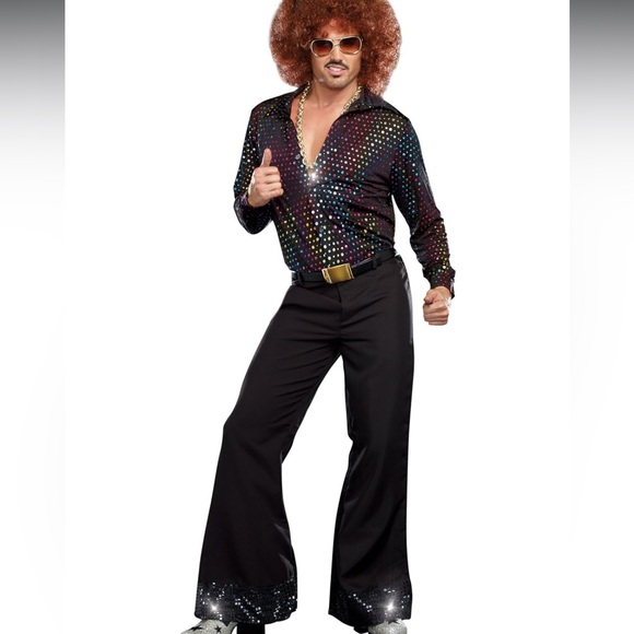 NWT Men's Disco Dude Costume set size 3x - Picture 1 of 16